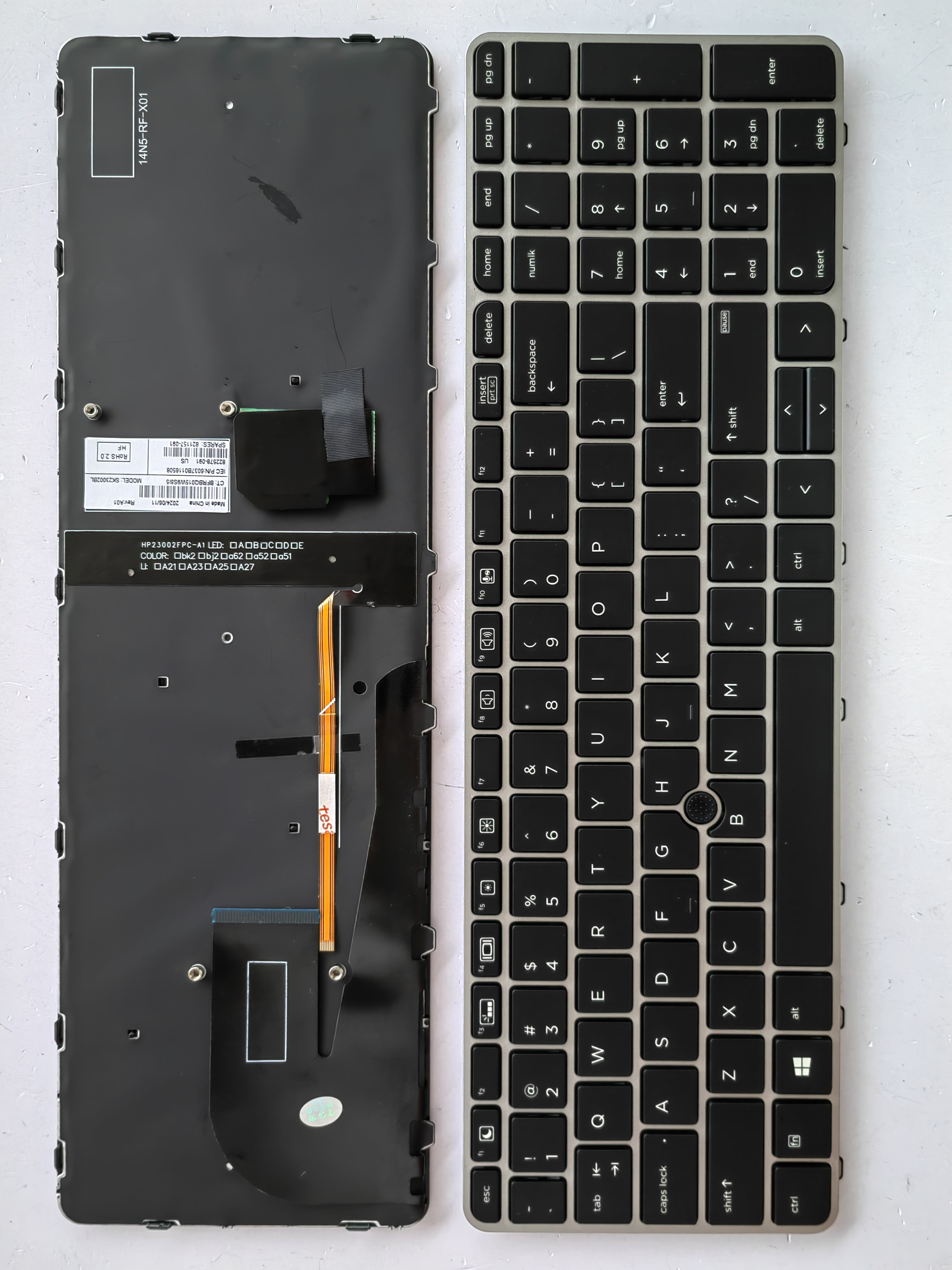 Picture of New Replacement Laptop Keyboard For HP 850G3/755G3/ZBOOK15U G3 SILVER FRAME BLACK With Point Backlit (OEM) US Layout
